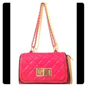 Pink quilted purse